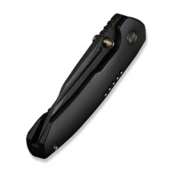 WE Micro Trogon Folding Knife Black Titanium Handle M390 Plain Edge Black Stonewash Finish WE24043-1 -We Knife Clipping Path Micro Trogon WE24043 16 53147.1744736108