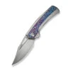 WE Nefaris Folding Knife Bead Blast/Flamed Titanium Handle 20CV Plain Edge Hand Rubbed Satin Finish WE22040FA-1 -We Knife Clipping Path Nefaris WE22040FA 1 1 69872.1724699546