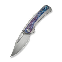 WE Nefaris Folding Knife Bead Blast/Flamed Titanium Handle 20CV Plain Edge Hand Rubbed Satin Finish WE22040FA-1