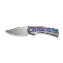 WE Nefaris Folding Knife Bead Blast/Flamed Titanium Handle 20CV Plain Edge Hand Rubbed Satin Finish WE22040FA-1 -We Knife Clipping Path Nefaris WE22040FA 1 8 39922.1724699546