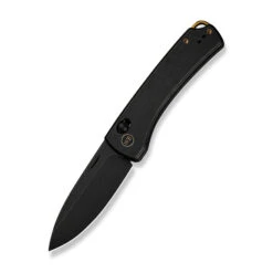 WE Nightblade Folding Knife Black Titanium Handle 20CV Plain Edge Black Stonewash Finish WE22046-1