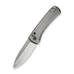 WE Nightblade Folding Knife Polished Bead Blast Titanium Handle 20CV Plain Edge Hand Rubbed Satin Finish WE22046-2