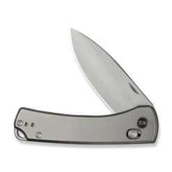 WE Nightblade Folding Knife Polished Bead Blast Titanium Handle 20CV Plain Edge Hand Rubbed Satin Finish WE22046-2 -We Knife Clipping Path Nightblade WE22046 2 3 28194.1732587724