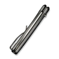 WE Nightblade Folding Knife Polished Bead Blast Titanium Handle 20CV Plain Edge Hand Rubbed Satin Finish WE22046-2 -We Knife Clipping Path Nightblade WE22046 2 6 24990.1732587724