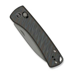 WE Nightblade Folding Knife Tiger Stripe Flamed Titanium Handle 20CV Plain Edge Gray Stonewash Finish WE22046-3 -We Knife Clipping Path Nightblade WE22046 3 4 74251.1732588689