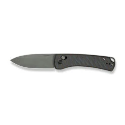 WE Nightblade Folding Knife Tiger Stripe Flamed Titanium Handle 20CV Plain Edge Gray Stonewash Finish WE22046-3 -We Knife Clipping Path Nightblade WE22046 3 8 62328.1732588689