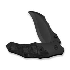 WE Orc Boss Folding Knife Black Titanium/Shredded Carbon Fiber Handle 20CV Plain Edge Black Stonewash Finish WE24042-1 -We Knife Clipping Path Orc Boss WE24042 1 3 17884.1751898139