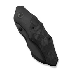 WE Orc Boss Folding Knife Black Titanium/Shredded Carbon Fiber Handle 20CV Plain Edge Black Stonewash Finish WE24042-1 -We Knife Clipping Path Orc Boss WE24042 1 4 46998.1751898139