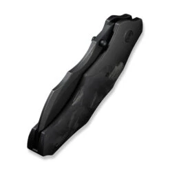 WE Orc Boss Folding Knife Black Titanium/Shredded Carbon Fiber Handle 20CV Plain Edge Black Stonewash Finish WE24042-1 -We Knife Clipping Path Orc Boss WE24042 1 6 91520.1751898139