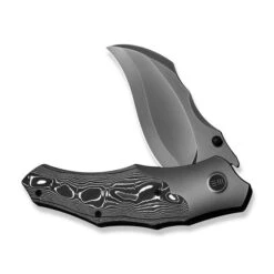 WE Orc Boss Folding Knife Polished Gray Titanium/Aluminum Foil Carbon Fiber Handle 20CV Plain Edge Polished Gray Finish WEWE24042-3 -We Knife Clipping Path Orc Boss WE24042 3 3 95735.1751899179