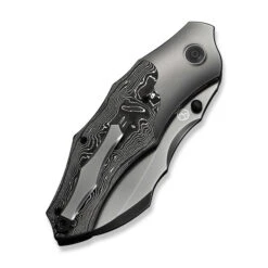 WE Orc Boss Folding Knife Polished Gray Titanium/Aluminum Foil Carbon Fiber Handle 20CV Plain Edge Polished Gray Finish WEWE24042-3 -We Knife Clipping Path Orc Boss WE24042 3 5 27473.1751899179