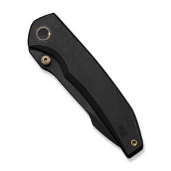 (Pre-Order Ships 9/25) WE Ryson Folding Knife Black Titanium Handle M390 Plain Edge Black Stonewash Finish WE24086-1 -We Knife Clipping Path Ryson WE24086 1 4 30178.1756857014