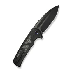 WE Sylox Folding Knife Black Titanium Aluminum Foil Carbon Fiber Handle M390 Plain Edge