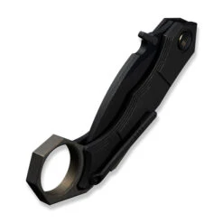 WE Tayra Folding Knife Karambit Black Titanium/Bronze Titanium Integral Backspacer & Finger Ring Handle M390 Plain Black Blade WE24069-1 -We Knife Clipping Path Tayra WE24069 1 6 57505.1752495987