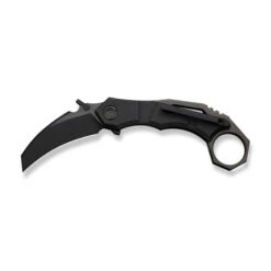 WE Tayra Folding Knife Karambit Black Titanium/Bronze Titanium Integral Backspacer & Finger Ring Handle M390 Plain Black Blade WE24069-1 -We Knife Clipping Path Tayra WE24069 1 8 67127.1752495986