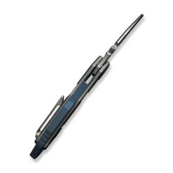 WE Tayra Folding Knife Karambit Gray Titanium/Blue Titanium Integral Backspacer & Finger Ring Handle M390 Plain Edge Stonewash Finish WE24069-2 -We Knife Clipping Path Tayra WE24069 2 7 57320.1752496041