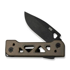 WE Tyro Folding Knife Bronze Titanium Handle 20CV Plain Edge Black Stonewash Finish WE24001-3 -We Knife Clipping Path Tyro WE24001 3 4 83277.1730126791