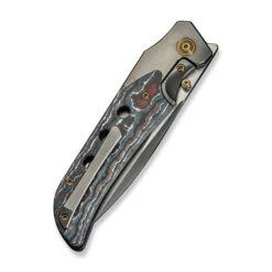 WE Guthrie Folding Knife Gray Titanium/Nebula Fat Carbon Fiber Handle 20CV Plain Edge Polished Gray/Satin Flat Finish WE23072B-3 -We Knife Clipping Path WE Guthrie WE23072B 3 5 31253.1724629042