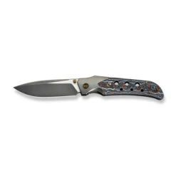 WE Guthrie Folding Knife Gray Titanium/Nebula Fat Carbon Fiber Handle 20CV Plain Edge Polished Gray/Satin Flat Finish WE23072B-3 -We Knife Clipping Path WE Guthrie WE23072B 3 8 59916.1724629041