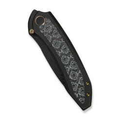 WE Winsome Folding Knife Black Titanium/Gray G10 Rose Carbon Fiber Handle M390 Plain Black Blade WE23092-1 -We Knife Clipping Path Winsome WE23092 1 4 42949.1741702470