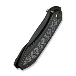 WE Winsome Folding Knife Black Titanium/Gray G10 Rose Carbon Fiber Handle M390 Plain Black Blade WE23092-1 -We Knife Clipping Path Winsome WE23092 1 6 17448.1741702470