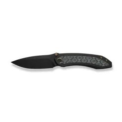 WE Winsome Folding Knife Black Titanium/Gray G10 Rose Carbon Fiber Handle M390 Plain Black Blade WE23092-1 -We Knife Clipping Path Winsome WE23092 1 8 00290.1741702470