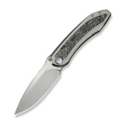 WE Winsome Folding Knife Gray Titanium/Aluminum Foil Carbon Fiber Handle M390 Plain Edge WE23092-2 -We Knife Clipping Path Winsome WE23092 2 1 21528.1741292959