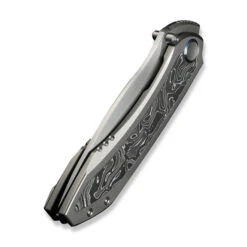 WE Winsome Folding Knife Gray Titanium/Aluminum Foil Carbon Fiber Handle M390 Plain Edge WE23092-2 -We Knife Clipping Path Winsome WE23092 2 6 30861.1741292959