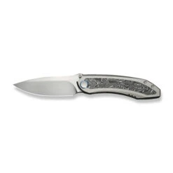 WE Winsome Folding Knife Gray Titanium/Aluminum Foil Carbon Fiber Handle M390 Plain Edge WE23092-2 -We Knife Clipping Path Winsome WE23092 2 8 36814.1741292959
