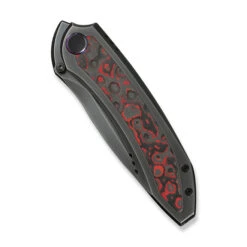 WE Winsome Folding Knife Polished Gray Titanium/Lava Flow Carbon Fiber Handle M390 Plain Edge WE23092-4 -We Knife Clipping Path Winsome WE23092 4 4 44106.1741294489