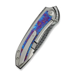 WE Winsome Folding Knife Polished Beadblast Titanium/Timascus Handle Damasteel Plain Edge WE23092-DS1 -We Knife Clipping Path Winsome WE23092 DS1 5 54438.1741295315