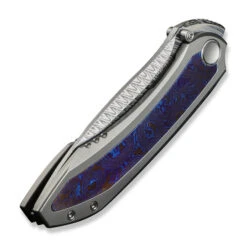 WE Winsome Folding Knife Polished Beadblast Titanium/Timascus Handle Damasteel Plain Edge WE23092-DS1 -We Knife Clipping Path Winsome WE23092 DS1 6 85306.1741295315
