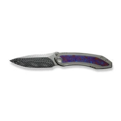 WE Winsome Folding Knife Polished Beadblast Titanium/Timascus Handle Damasteel Plain Edge WE23092-DS1 -We Knife Clipping Path Winsome WE23092 DS1 8 99637.1741295314