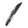 WE Zenthra Folding Knife Satin/Black Titanium/Shred Carbon Fiber Handle M390 Plain Edge Black Stonewash/Satin Flat Finish WE24021C-1