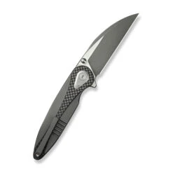 WE Zenthra Folding Knife Gray Titanium/Twill Carbon Fiber Handle M390 Plain Edge Gray Stonewash/Satin Flat Finish WE24021C-2 -We Knife Clipping Path Zenthra WE24021C 2 2 29343.1739213079
