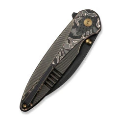 WE Zenthra Folding Knife Bronze/Black Titanium/Copper Foil Carbon Fiber Handle M390 Plain Edge Black Stonewash Finish WE24021C-3 -We Knife Clipping Path Zenthra WE24021C 3 5 88374.1739214781
