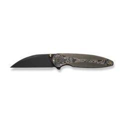 WE Zenthra Folding Knife Bronze/Black Titanium/Copper Foil Carbon Fiber Handle M390 Plain Edge Black Stonewash Finish WE24021C-3 -We Knife Clipping Path Zenthra WE24021C 3 8 11345.1739214781
