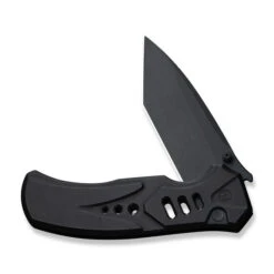 WE Zentron Folding Knife Black Titanium Handle M390 Plain Edge Black Stonewash Finish WE24094-1 -We Knife Clipping Path Zentron WE24094 1 3 19111.1754488632