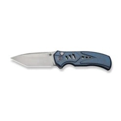 WE Button Lock Zentron Folding Knife Blue Titanium Handle M390 Plain Edge Stonewash Finish WE24094-4 -We Knife Clipping Path Zentron WE24094 4 8 95592.1754492050