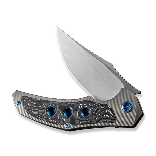WE Magnetron Folding Knife Gray/Black/Blue Titanium/Aluminum Foil Carbon Fiber Handle 20CV Clip Point Plain Edge Hand Rubbed Satin Finish WE18058-1 5 WE Magnetron Folding Knife Gray/Black/Blue Titanium/Aluminum Foil Carbon Fiber Handle 20CV Clip Point Plain Edge Hand Rubbed Satin Finish WE18058-1 - Image 3
