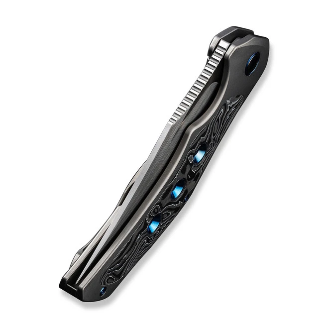 WE Magnetron Folding Knife Gray/Black/Blue Titanium/Aluminum Foil Carbon Fiber Handle 20CV Clip Point Plain Edge Hand Rubbed Satin Finish WE18058-1 8 WE Magnetron Folding Knife Gray/Black/Blue Titanium/Aluminum Foil Carbon Fiber Handle 20CV Clip Point Plain Edge Hand Rubbed Satin Finish WE18058-1 - Image 6
