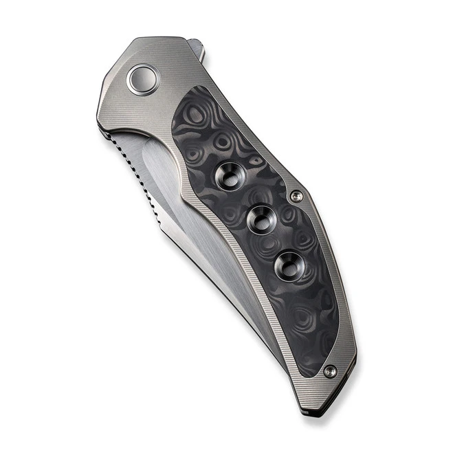 WE Magnetron Folding Knife Gray/Black/Natural Steel Titanium/Rose Carbon Fiber Handle 20CV Clip Point Plain Edge Hand Rubbed Satin Finish WE18058-2 6 WE Magnetron Folding Knife Gray/Black/Natural Steel Titanium/Rose Carbon Fiber Handle 20CV Clip Point Plain Edge Hand Rubbed Satin Finish WE18058-2 - Image 4