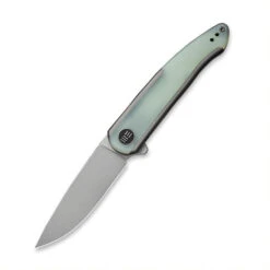 Discontinued WE Smooth Sentinel Folding Knife Gray/Natural Titanium G10 Inlay Handle 20CV Plain Edge Gray Stonewash Finish WE20043-2