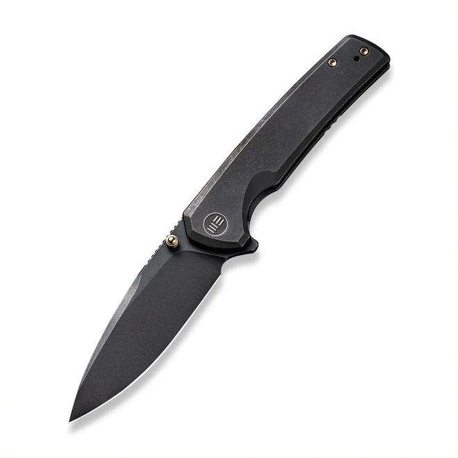 Discontinued WE Subjugator Folding Knife Black Titanium Handle 20CV Plain Edge Black Stonewash Finish WE21014C-5 3 Discontinued WE Subjugator Folding Knife Black Titanium Handle 20CV Plain Edge Black Stonewash Finish WE21014C-5