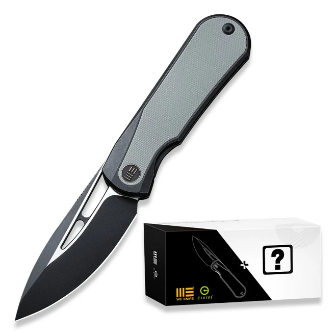 Mystery Box - WE Baloo Flipper Folding Knife Black/Gray Titanium/G10 Inlay Handle 20CV Drop Point Plain Edge Black/Satin Flat Finish WE21033-1 4 Mystery Box - WE Baloo Flipper Folding Knife Black/Gray Titanium/G10 Inlay Handle 20CV Drop Point Plain Edge Black/Satin Flat Finish WE21033-1 - Image 2