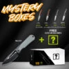 Mystery Box - WE Baloo Flipper Folding Knife Black/Gray Titanium/G10 Inlay Handle 20CV Drop Point Plain Edge Black/Satin Flat Finish WE21033-1 -We Knife WE21033 1 MB Baloo Mystery Box3 00344.1752251156