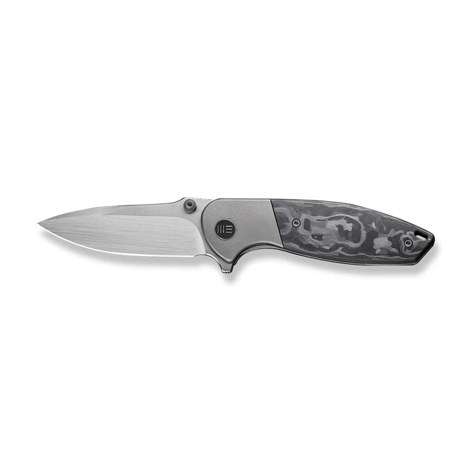WE Nitro Mini Folding Knife Gray Titanium/Marble Carbon Fiber Inlay Handle 20CV Drop Point Plain Edge Hand Rubbed Satin Finish WE22015-1 10 WE Nitro Mini Folding Knife Gray Titanium/Marble Carbon Fiber Inlay Handle 20CV Drop Point Plain Edge Hand Rubbed Satin Finish WE22015-1 - Image 8
