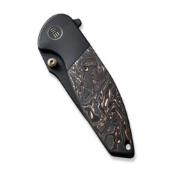 WE Nitro Mini Folding Knife Black Titanium Copper Foil Carbon Fiber Handle 20CV Drop Point Plain Edge WE22015-2 -We Knife WE22015 2 Nitro Mini 4 32983.1669662064