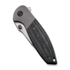 WE Nitro Mini Folding Knife Gray Titanium/Black Linen Micarta Handle 20CV Drop Point Hand Rubbed Satin Finish WE22015-3 -We Knife WE22015 3 Nitro Mini 4 49772.1669663647