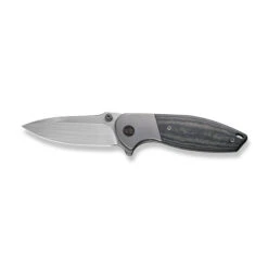 WE Nitro Mini Folding Knife Gray Titanium/Black Linen Micarta Handle 20CV Drop Point Hand Rubbed Satin Finish WE22015-3 -We Knife WE22015 3 Nitro Mini 8 36066.1669663646